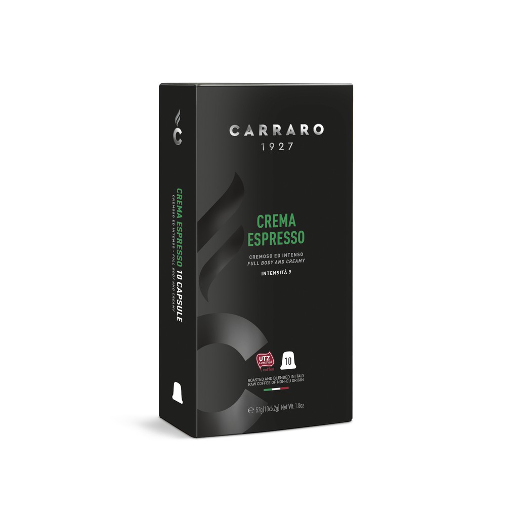 Cà phê viên nén Carraro Crema Espresso  - Nhập khẩu từ Ý- Tương thích với máy capsule Nespresso
