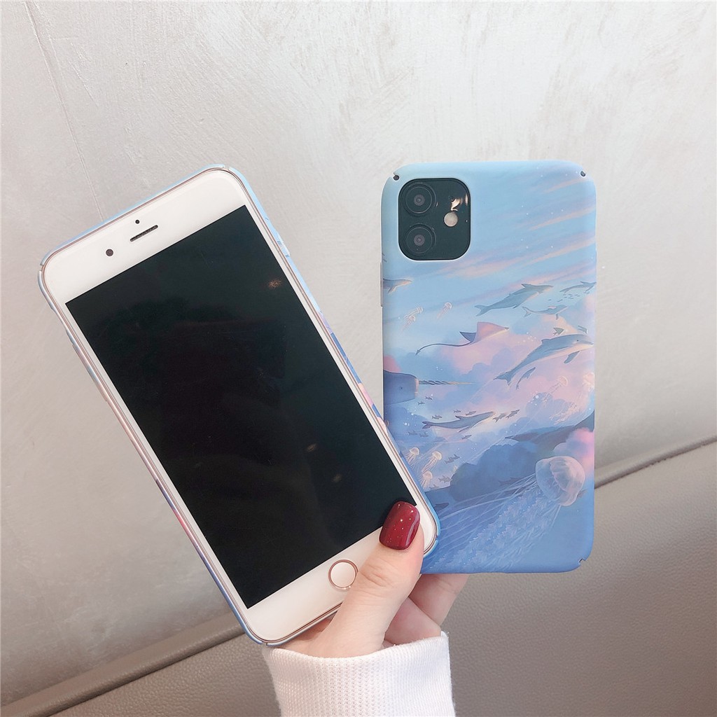 Ốp điện thoại cứng in hình thế giới dưới nước cho Iphone12 Mini 11 Pro Max 6 / 6s 7 / 8plus Se2 X / Xs Xr Xsmax Hg3310