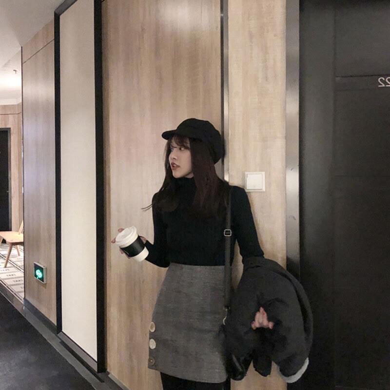 Áo len gân to cổ lọ nữ Forgirl áo cao cổ len gân Quảng châu dày dặn | BigBuy360 - bigbuy360.vn