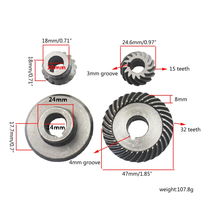 Bánh Răng Máy Mài Góc 9523 Dạng Xoắn Ốc Bằng Kim Loại