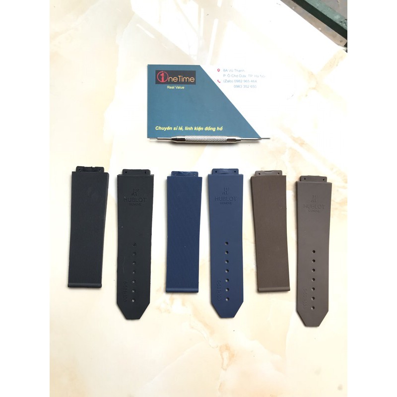 Dây đồng hồ Hublot cao su Nam, case 42, size 19-25-22, 3 màu (Tặng tovit thay)