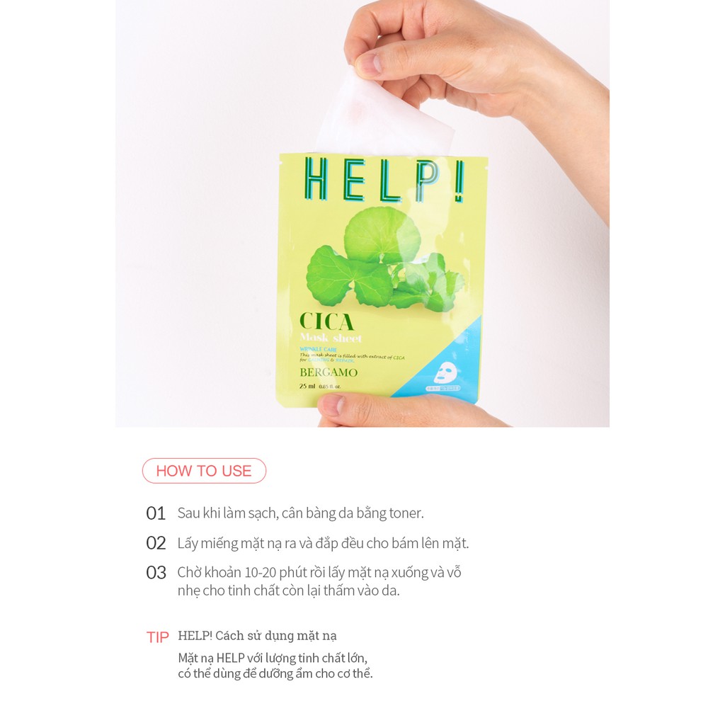 Set 10 mặt nạ Bergamo HELP! 25ml với 12 loại