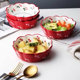 (Order) Bộ bát đĩa cherry hoạ tiết vintage