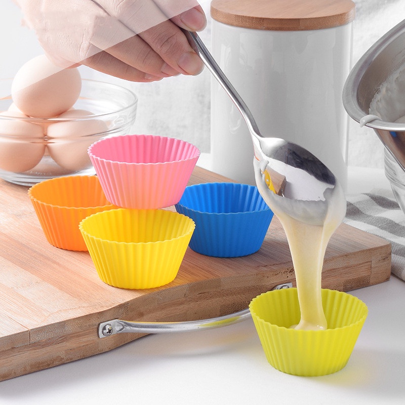 1 Khuôn Silicone Tròn 7cm Làm Bánh Muffin