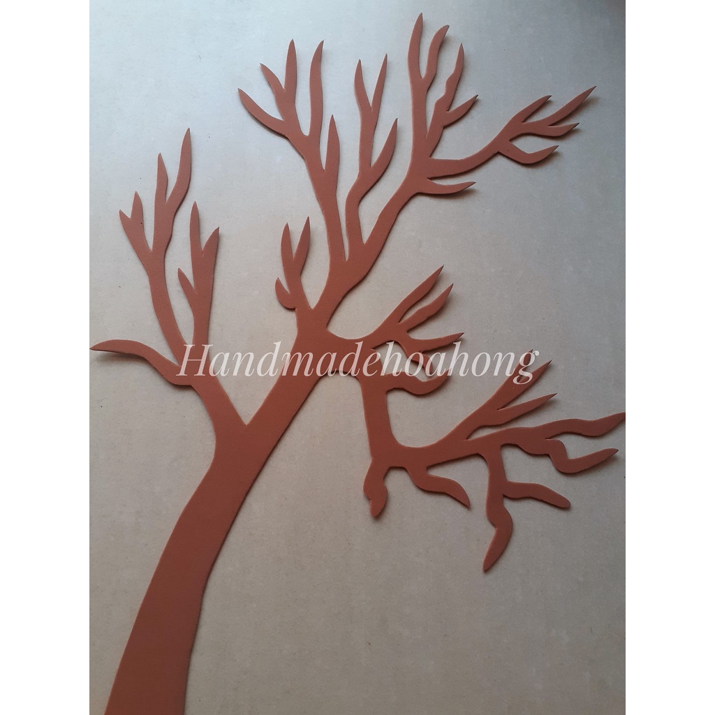 1 hình cây bằng giấy xốp dày 2mm, size cây: 65 x 31cm  - Hình trang trí lớp học, mầm non, tường nhà.....