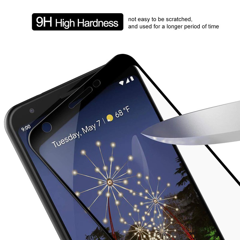 Kính Cường Lực 4D Full Màn Cho Google Pixel 3A, Dán Màn Hình Pixel Full Màn