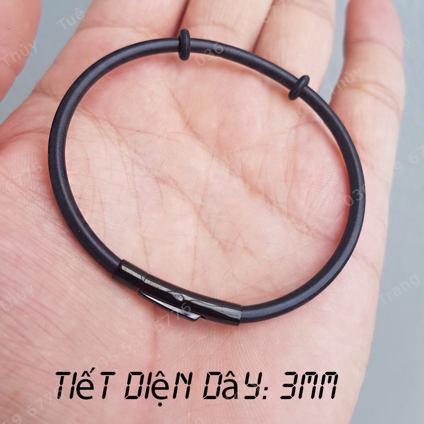 Dây cao su đen cao cấp loại 1 dùng mix charm, xỏ lu thống làm phụ kiện vòng tay bền đẹp