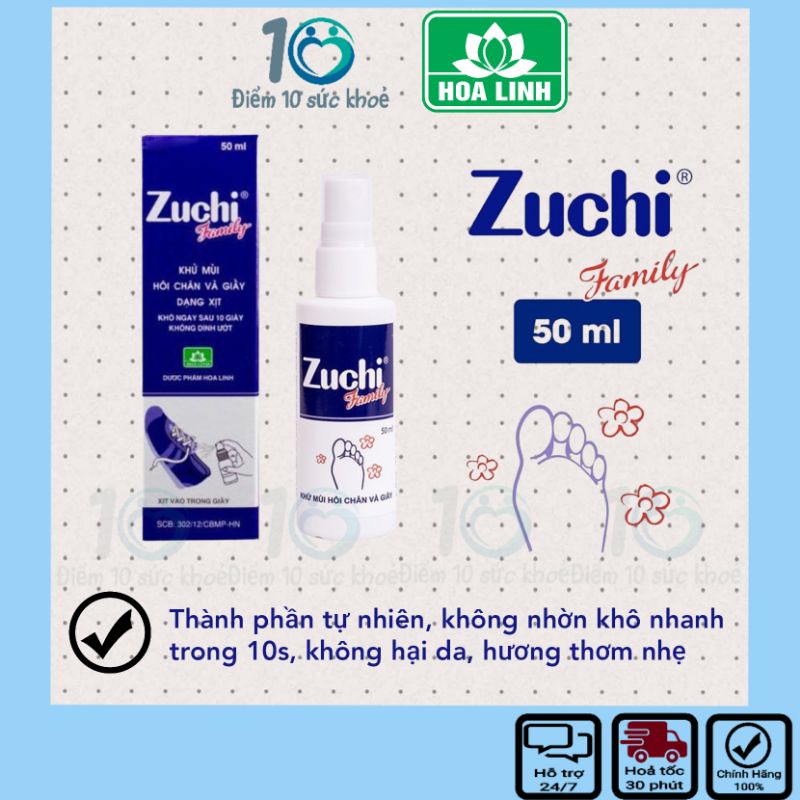 Khử mùi hôi chân, hôi giày - Zuchi xịt chân, xịt giày - Zuchi Family