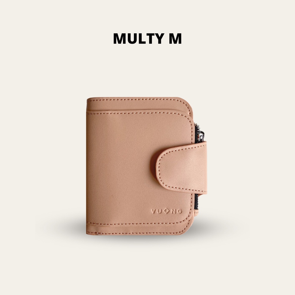 Ví Vuông 2 lớp form ngắn da mềm nhiều ngăn