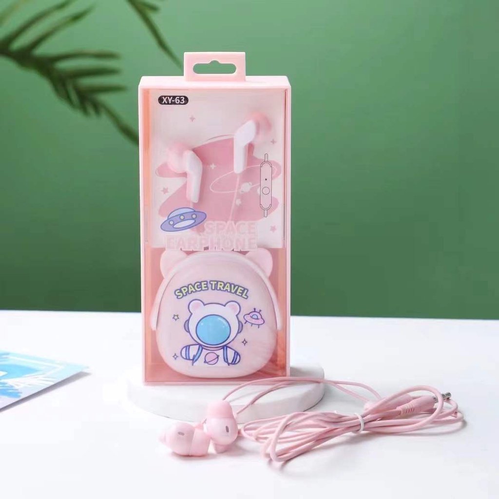Tai Nghe Và Hộp Đựng Hình Phi Hành Gia Cute - Có Micro Đàm Thoại - Mẫu Q - BEYOU