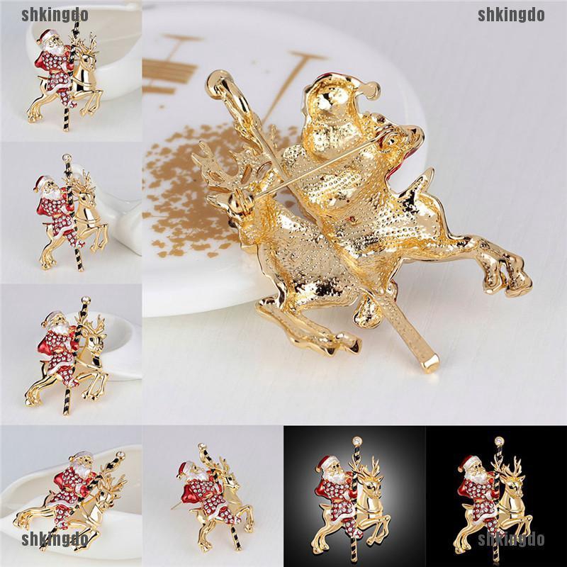 Ghim cài trang trí áo họa tiết ông già noel/tuần lộc xinh xắn
