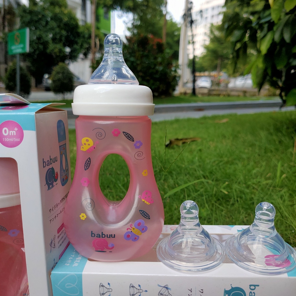 Núm ti cổ rộng Babuu siêu mềm cho bé từ 3 tháng (3m+)