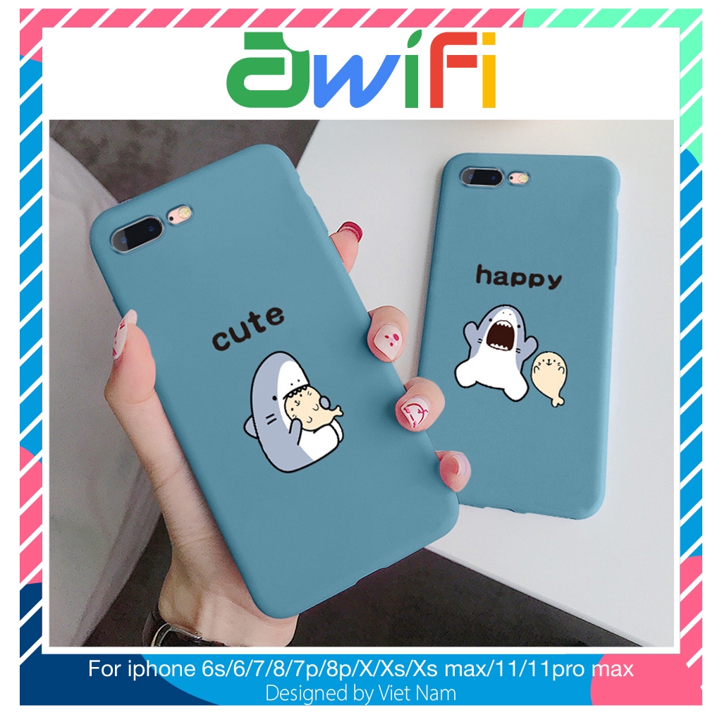Ốp lưng iphone cá mập trơn 5/5s/6/6plus/6s/6splus/7/7plus/8/8plus/x/xr/xs/11/12/pro/max/plus/promax - Awifi Case G4-4