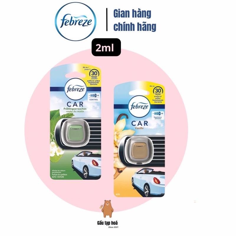 Nước Hoa Ô Tô Febreze Kẹp Cửa Gió Xe Hơi Febreze Car Vent Air Freshener (nhiều mùi)