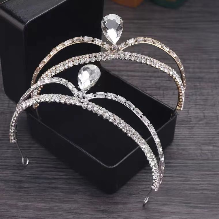Phụ Kiện Vương Miện Cài Tóc Hình Vương Miện Đính Đá Pha Lê Phong Cách Âu Mỹ Hàng Mới Dùng Chụp Ảnh Cưới