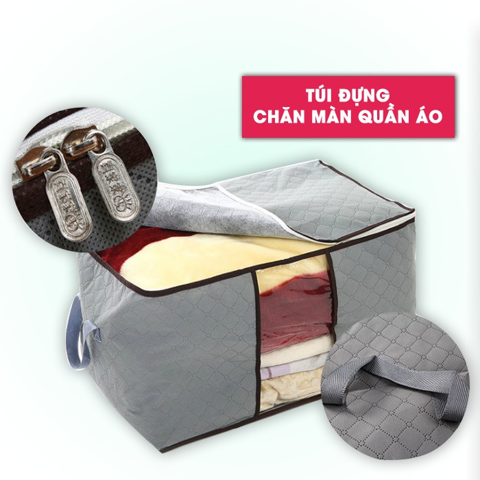 Túi Vải Đựng Quần Áo Chăn Màn Mền BIG SIZE 60Cm Loại 1 - Túi Đựng Đồ Cỡ Lớn Dáng Ngang Đa Năng ( 36*42*60 )