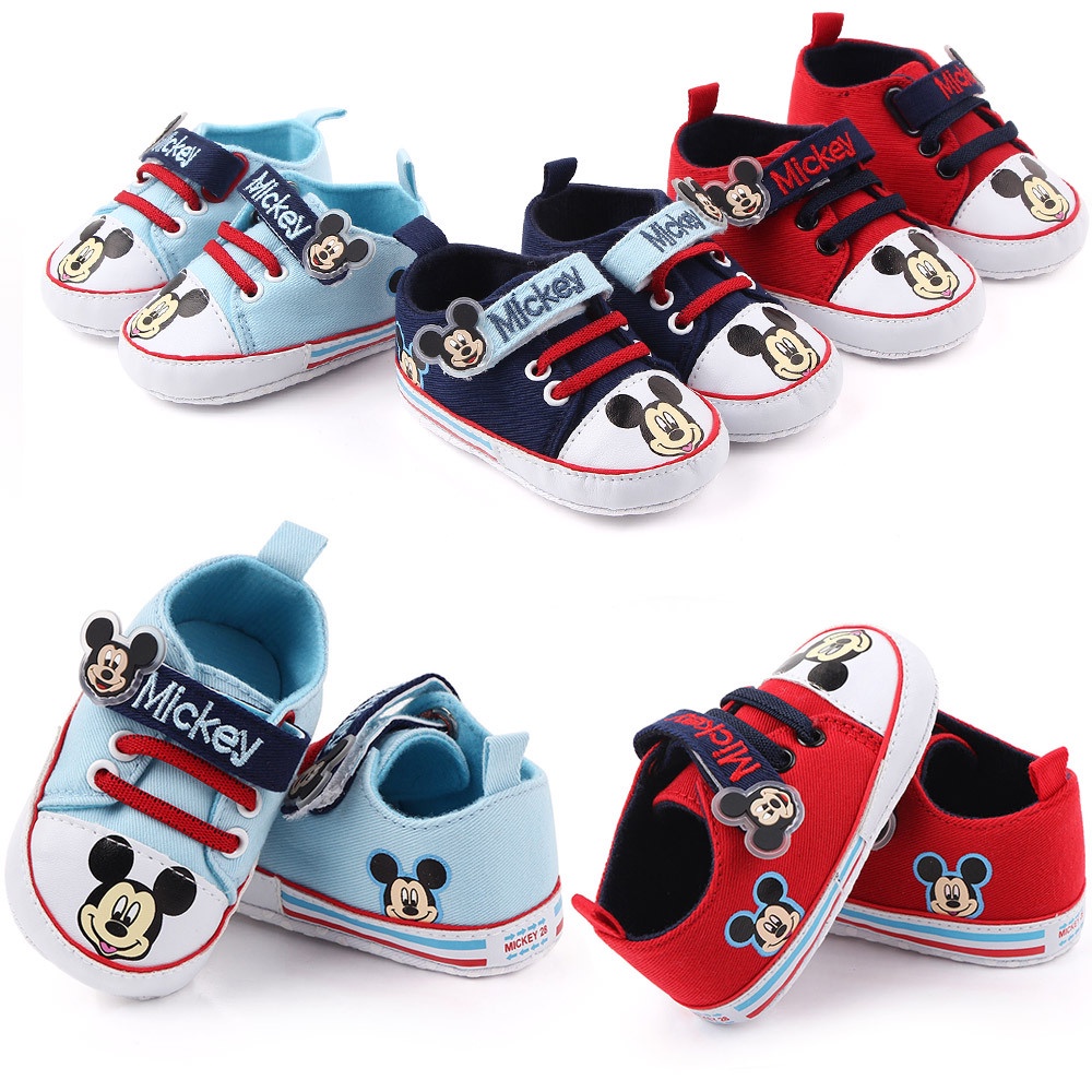 Giày Tập Đi Chống Trượt Hình Chuột Mickey Cho Bé