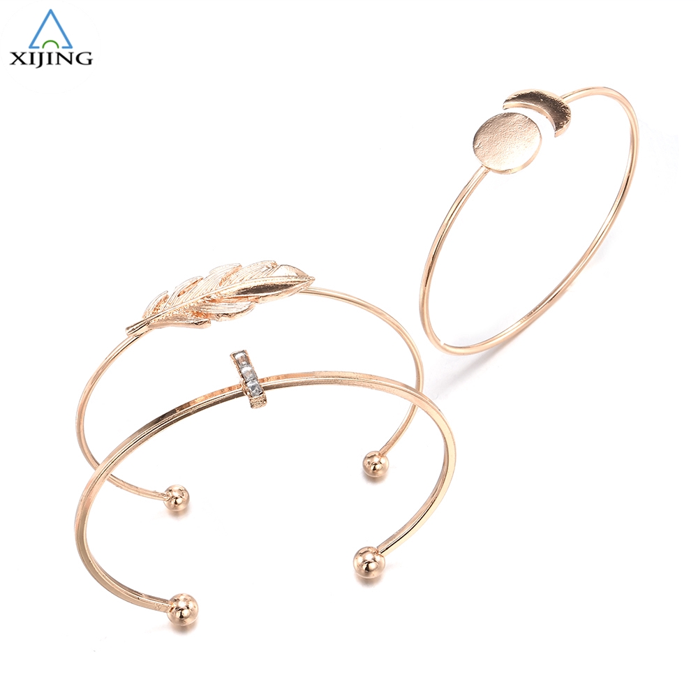 Bộ 5 vòng đeo tay phong cách boho đính đá