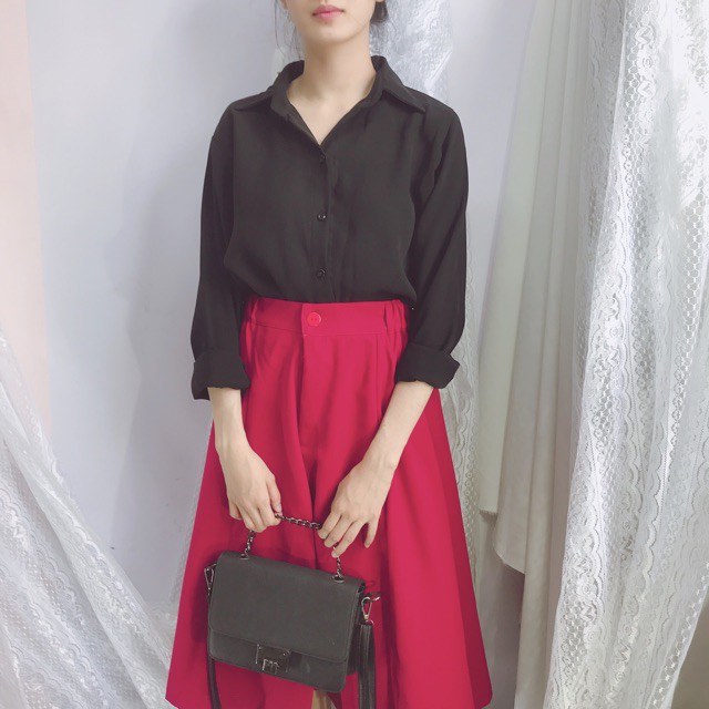 [Có size đại] Áo sơ mi công sở cơ bản phong cách Hàn Quốc, áo somi basic