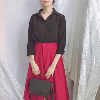 Áo sơ mi công sở cơ bản phong cách Hàn Quốc, áo somi basic