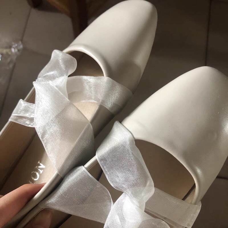 Giày búp bê giày bệt nữ mũi vuông kiểu dáng nhẹ nhàng