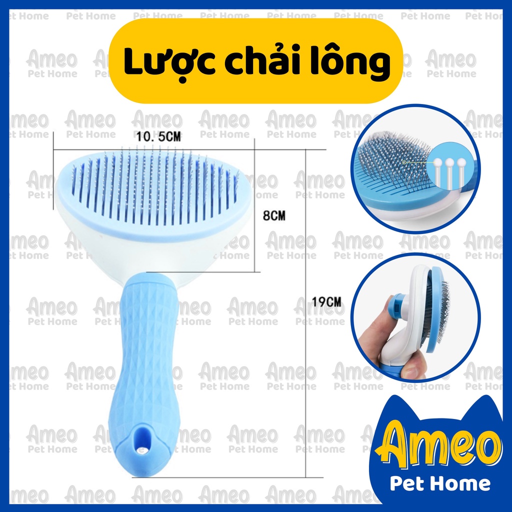 Lược chải lông chó mèo không đau - Lược Lấy Lông Rụng Cao Cấp  - Ameo Pet Home