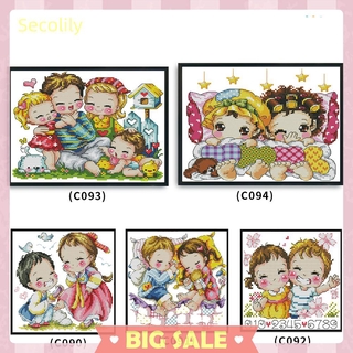 Bộ dụng cụ thêu tranh chữ thập 14ct họa tiết hoạt hình dễ thương cho bé