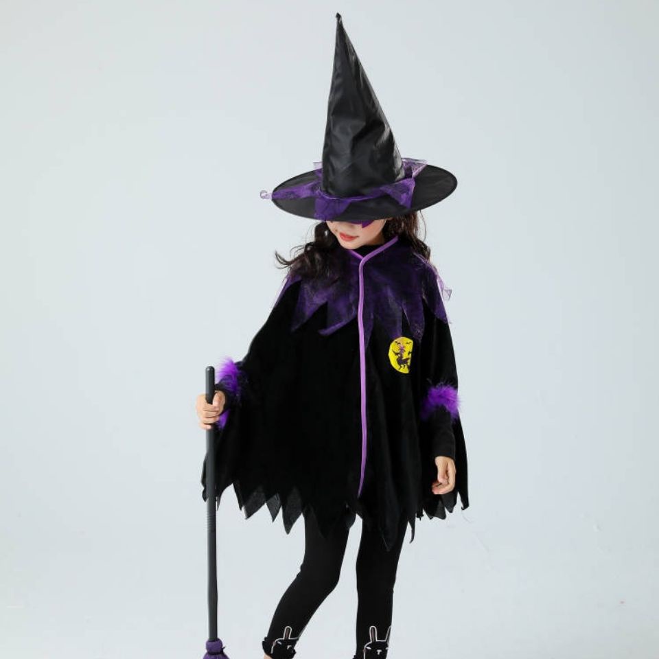 Áo Choàng Phù Thủy Hóa Trang Halloween Cho Bé