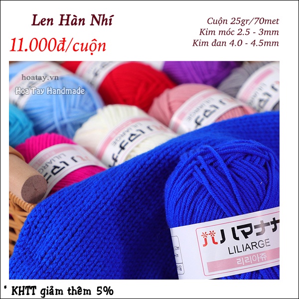 Len Hàn Nhí , len cotton đan móc đồ cho trẻ em siêu tiết kiệm