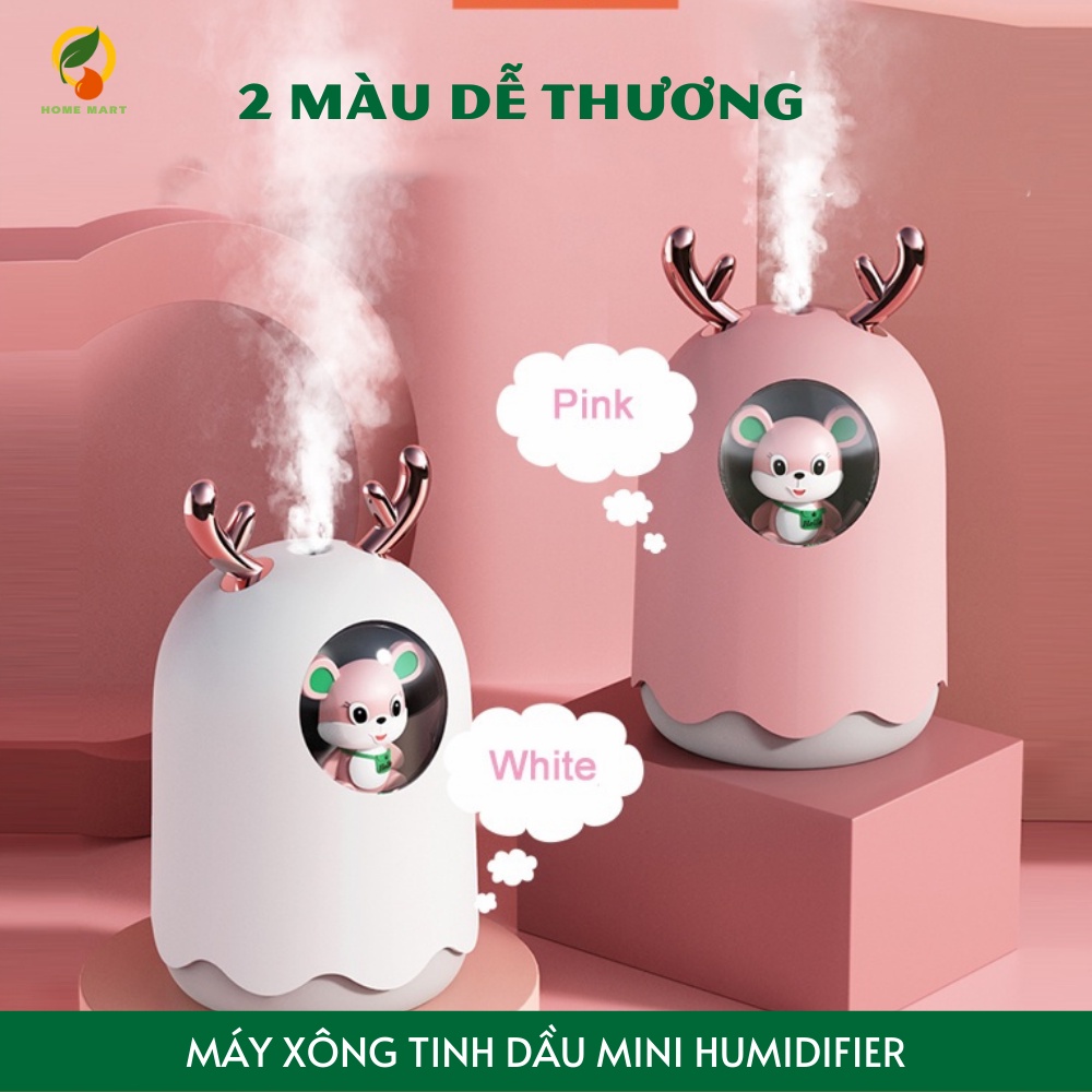Máy phun sương mini khuếch tán tinh dầu tạo ẩm hình thú cưng 300ml dùng trong phòng ngủ và trên xe hơi toả hương thơm