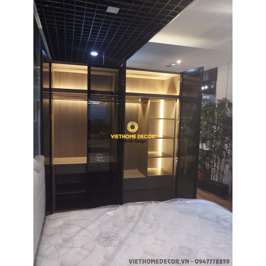 Tủ quần áo cánh kính - tủ quần áo phòng thay đồ - viethome decor