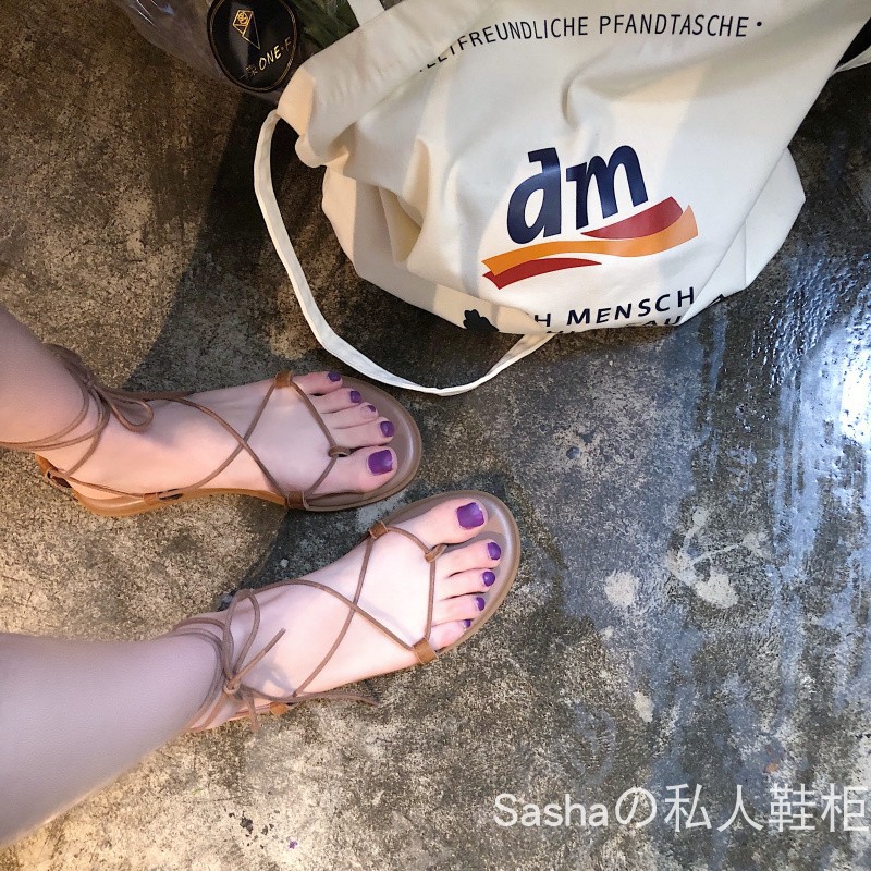 dép sandal buộc dây dây chéo phong cách boho