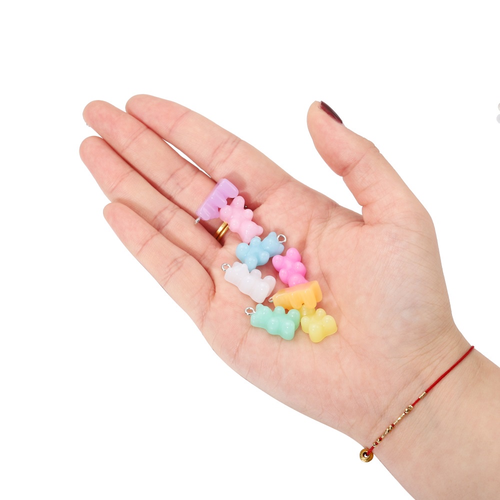 Set 10 mặt vòng cổ St.kunkka hình gấu màu kẹo xinh xắn thời trang