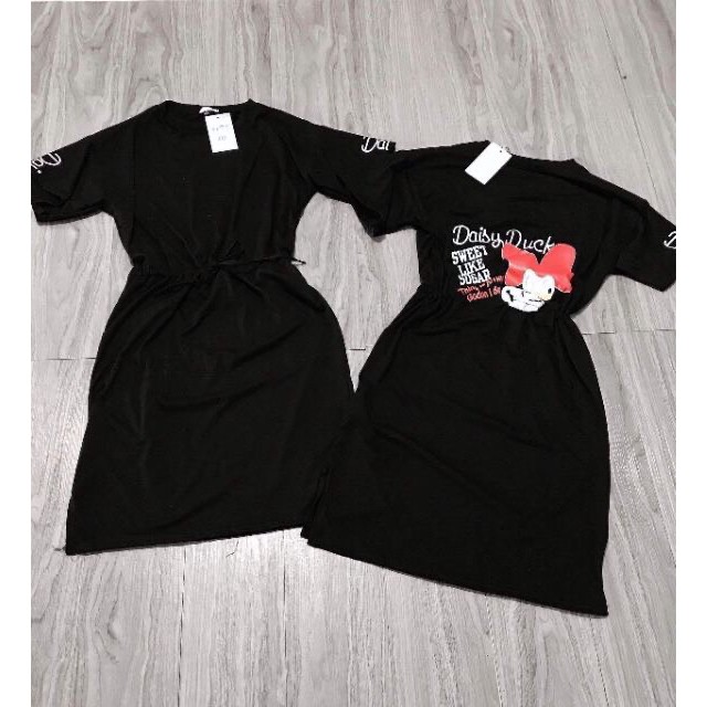 Váy Dáng Dài Rút Dây Eo Che Bụng Form Rộng Chất Vải Thun Cotton | BigBuy360 - bigbuy360.vn