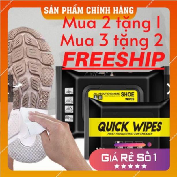 Khăn Lau Giày 2020 BẢN MỚI NHẤT Quick Wipes|Khăn giấy ướt vệ sinh giày thể thao chuyên dụng