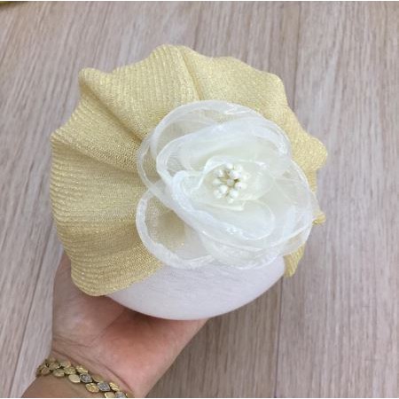 Turban nhũ vàng đồng màu siêu yêu