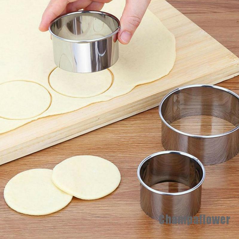Set 5 Khuôn Cắt Bánh Quy Hình Tròn Bằng Thép Không Gỉ DIY