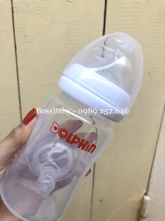 [Tặng thêm 1 núm] Bình sữa cổ rộng 200ml/300ml Dolphin