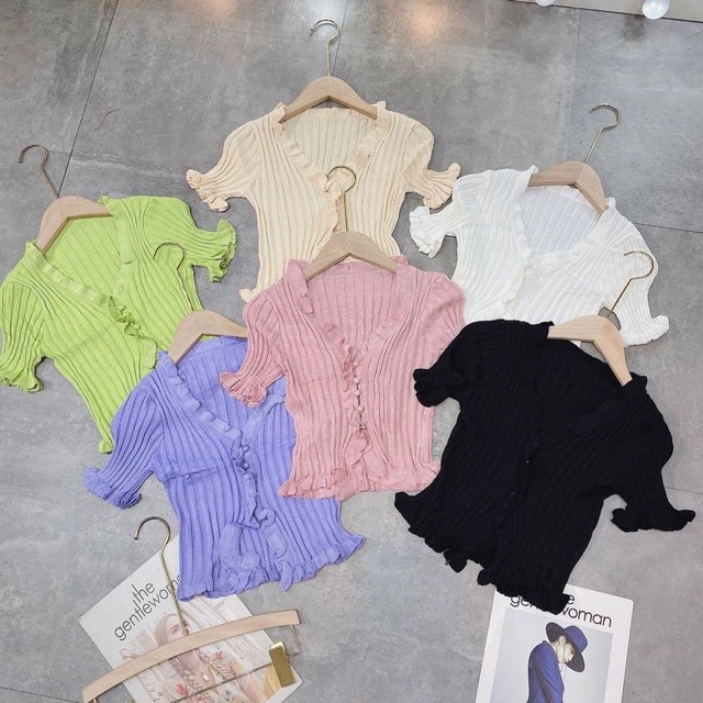 Áo croptop ôm, kiểu đẹp, viền bèo nhún, hàng cao cấp, giao hàng nhanh, freeship