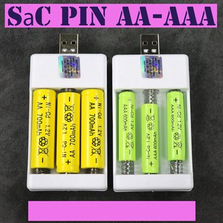 Sạc Pin Tiểu AA AAA USB 3 pin