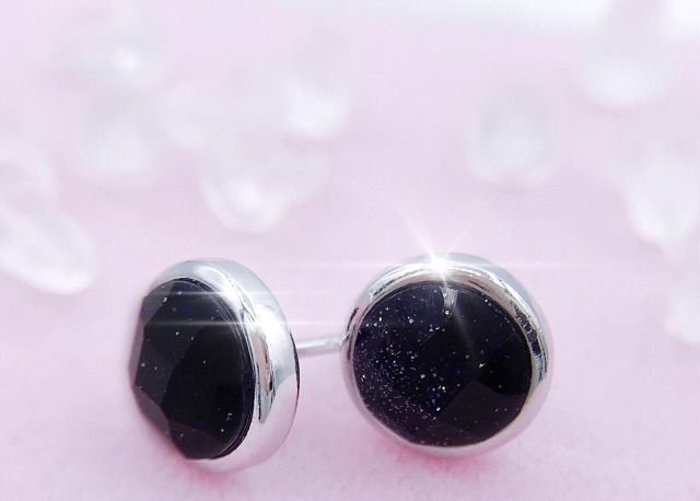 Khuyên tai Black Epoxy cá tính bạc ta NGỌC MẬU