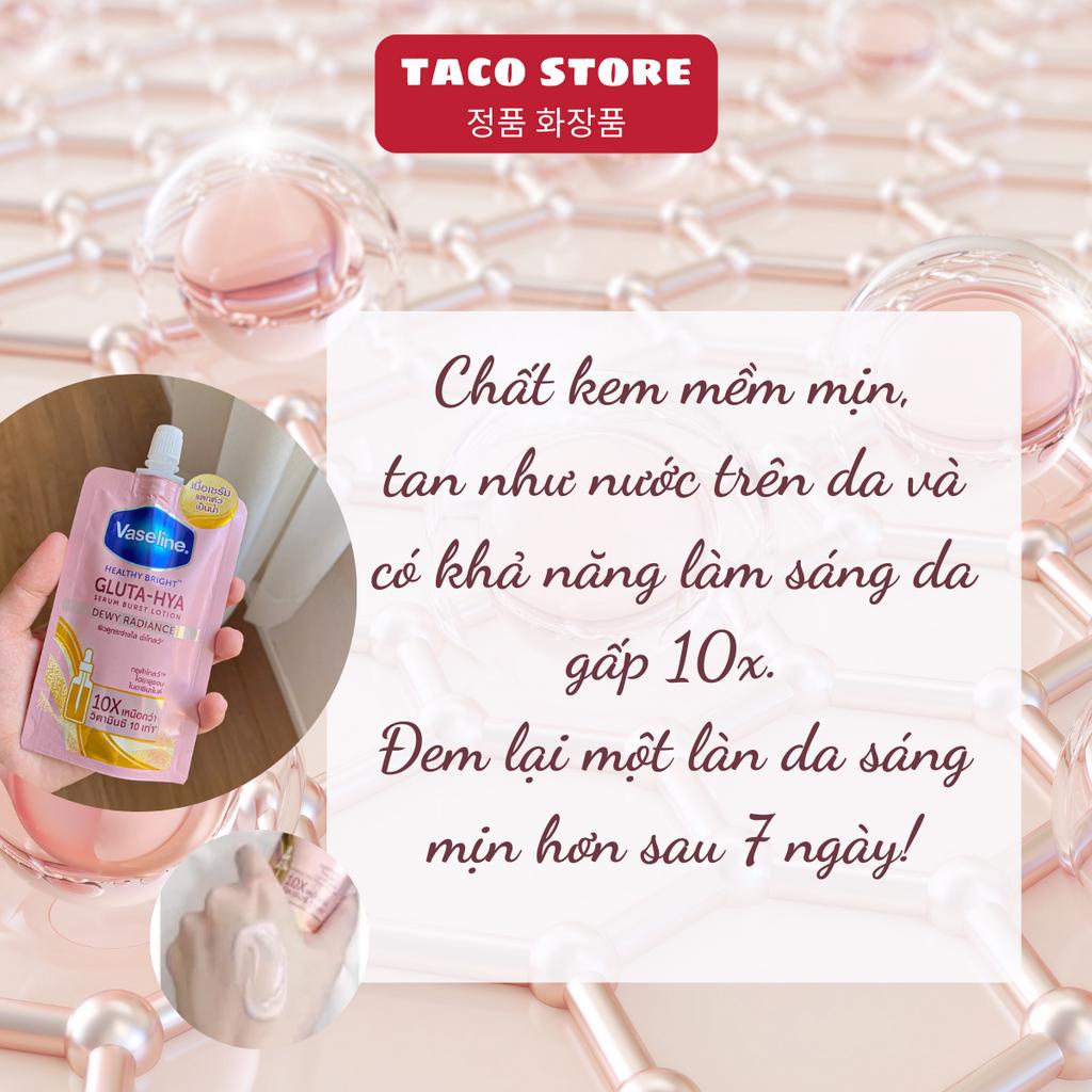 Vaseline Gluta Hya 10x 30ml (Gói Nhỏ Màu Hồng) Sữa Dưỡng Thể Trắng Da Tự Nhiên
