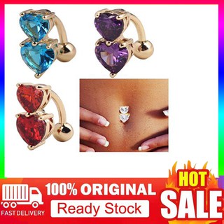 Khuyên rốn đính đá hình trái tim xinh xắn