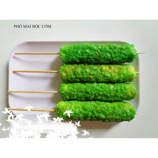 Phô mai bộc cốm xanh _ 1 cây _ Mô hình xiên que bằng nhựa