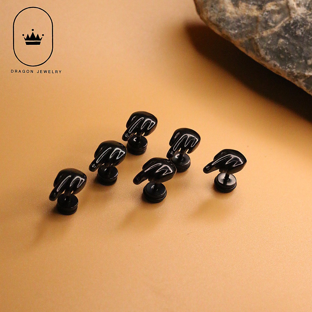 Khuyên tai nam nữ đẹp khuyên xỏ nam hoạ tiết chất ngón tay fuck F Earring Dragon Jewelry Vietnam mã E34S1