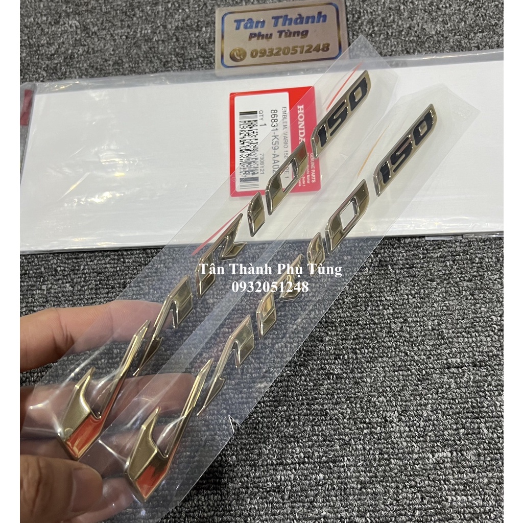 Tem chữ nổi Vario 150 đời 2018-2021 Màu vàng A0ZB chính hãng Thailand TanthanhPT