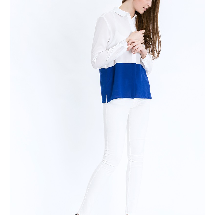 [Mã FASHIONMALLT4 giảm 15% đơn 150k] Áo kiểu nữ The cosmo Colour block blouse TC2001011 | BigBuy360 - bigbuy360.vn