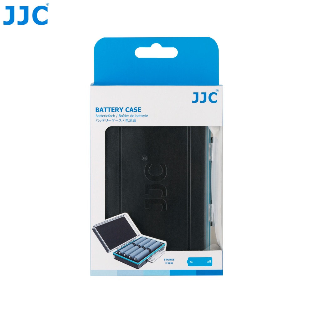Hộp đựng pin JJC bảo vệ 8 ngăn AA/ 14500 chống bụi bẩn mất nước văng vào bị ẩm nhỏ gọn