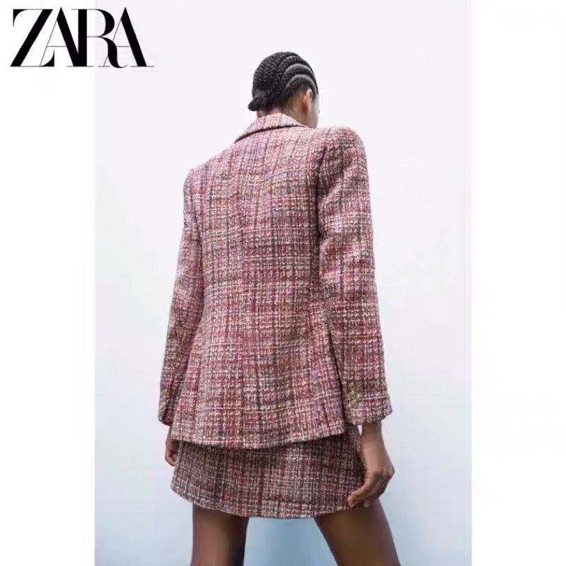Áo khoác dạ tweed Zara xuất cao cấp