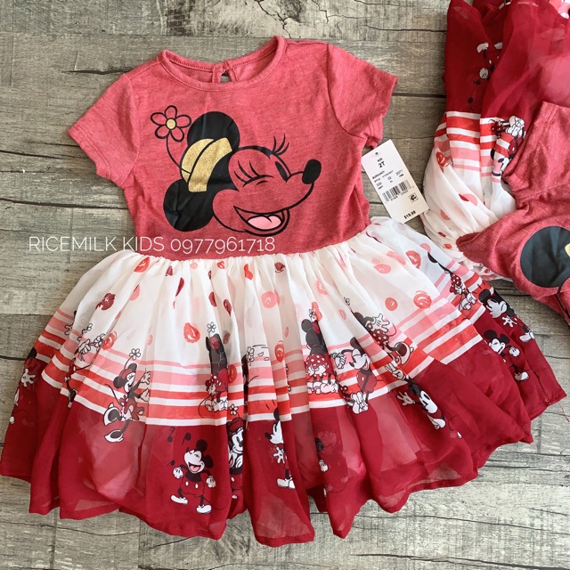 Váy Đầm Xoè Công Chúa hình mickey cho bé gái